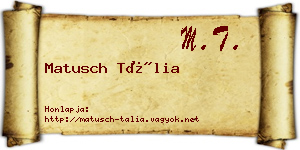 Matusch Tália névjegykártya